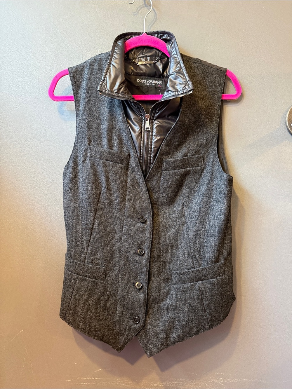 Dolce & Gabbana Women's Charcoal Gray Wool-Blend Vest